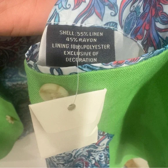Tailorbyrd Kelly Green Sport Coat Mens 40R Linen Blend Notched Lapels Preppy